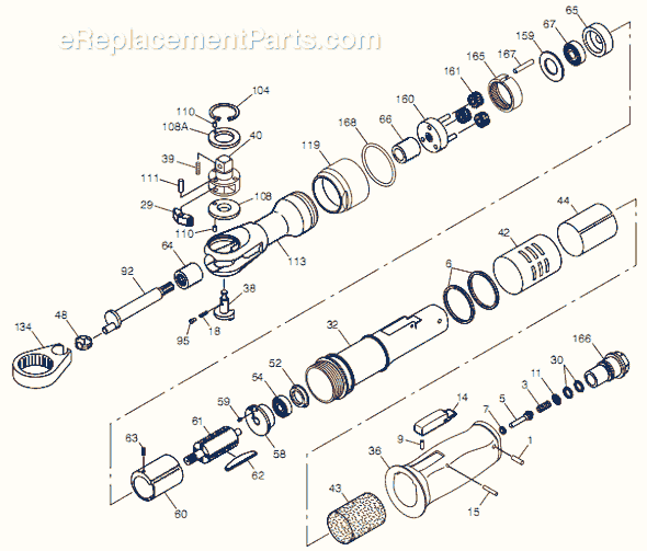 Page A Diagram and Parts List for CP7830HQ 8941078308 Chicago Pneumatic Ratchet